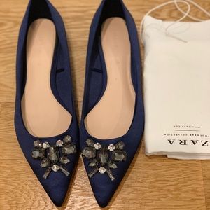 Zara Bejeweled Slingback Shoes
